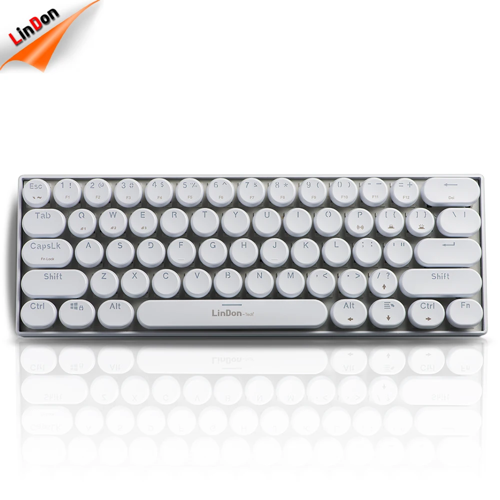 

Wholesale professional 61 keys full keys anti-ghosting mini bluetooth mechanical keyboard, Black/white