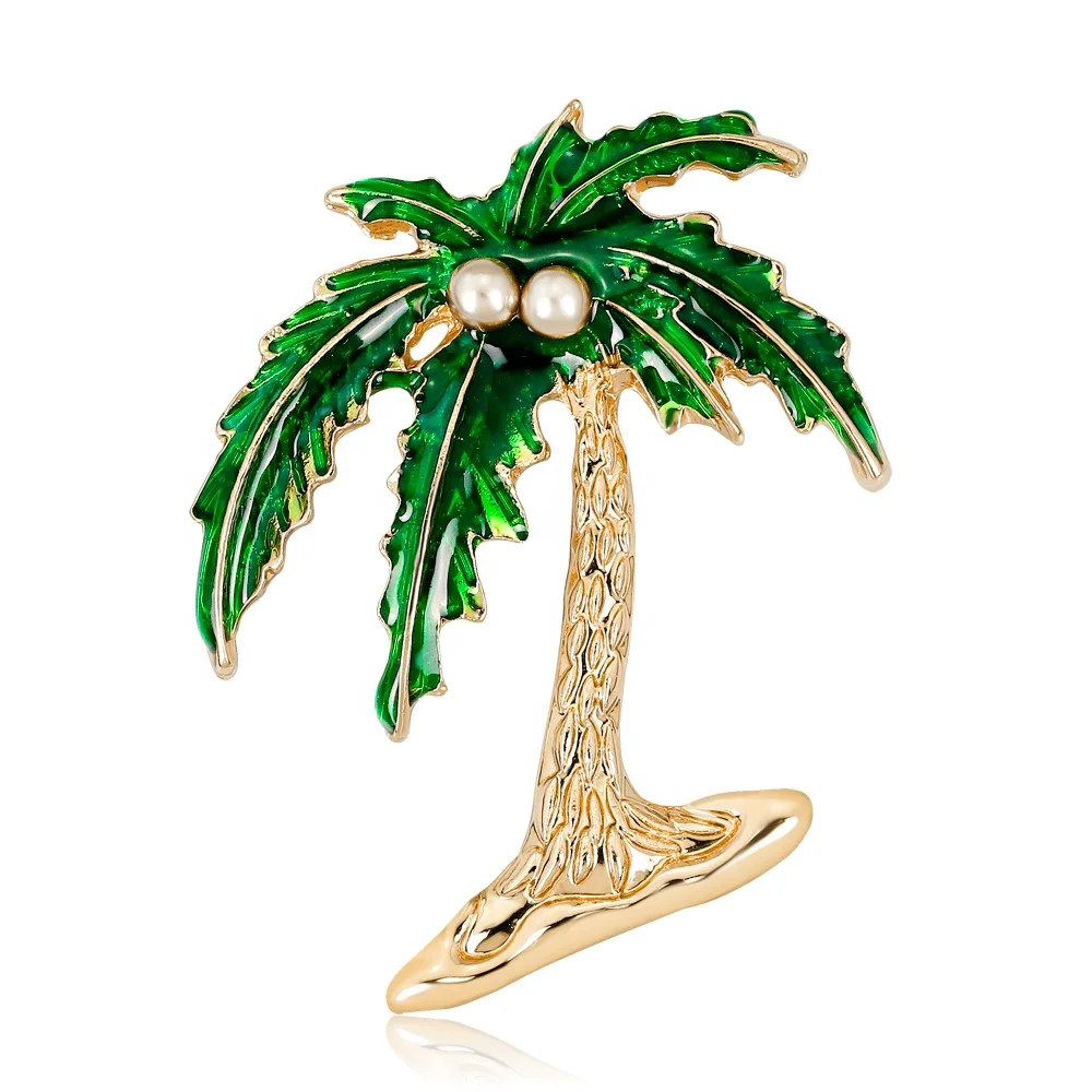 

Fashion Personality Retro Creative Alloy Coconut Tree Brooch