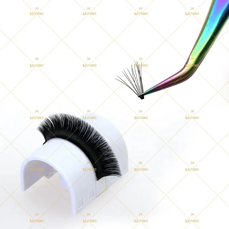 

Custom Logo Vivid Flexible Rapid Shaped New Fashional Eyelash Extension Easy Fanning Lashes, Black