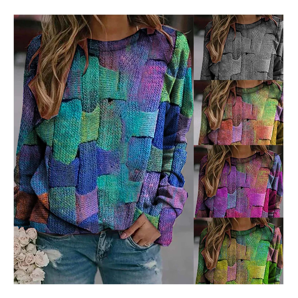 

Winter Clothing Knitted Long Sleeve Multi-color Female Elegant Sweaters Women Tops