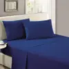 Soft and Breathable Queen Deep Sea Blue Tencel Bed Sheet Set