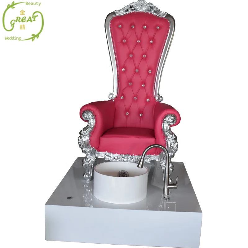 
Great Foshan Factory Hot Sale Hot Pink Beauty Salon Pedicure Throne Spa Chair For Sale GK-01 