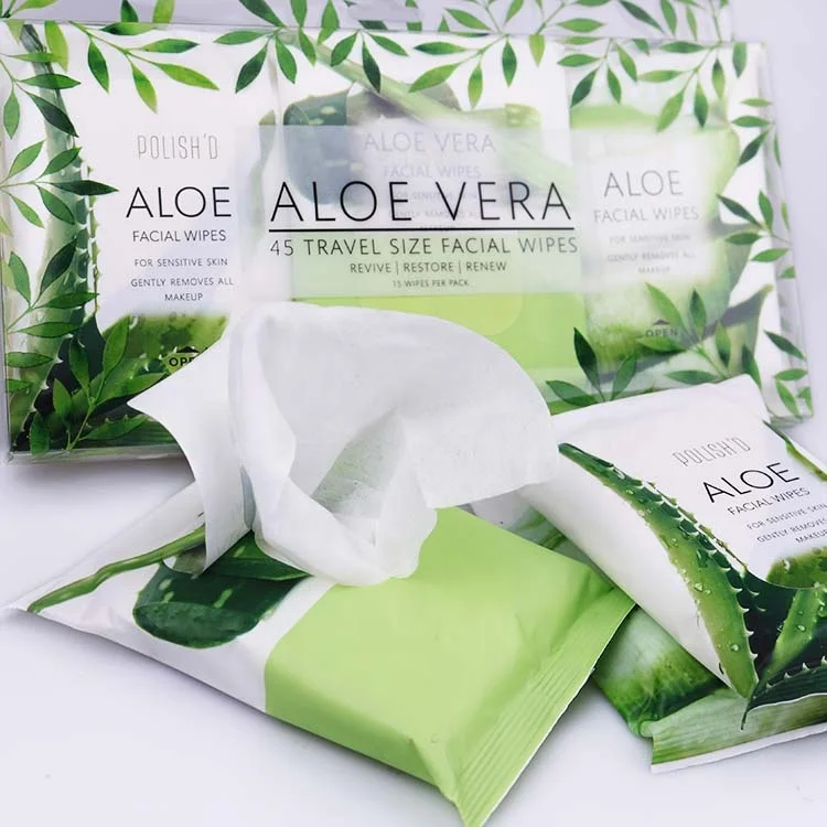 
Aloe Vera Cleansing Moisture Removal Oil 45 Travel Size Facial Wipes Wet Wipes 