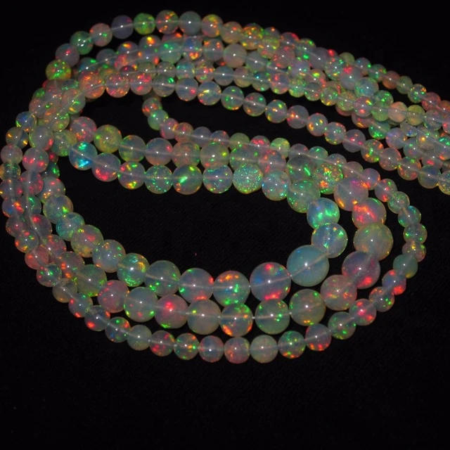 2.5-4 MM Fire Beads Welo Fire Wholesale Opal Lot 21 Cts CLOSEOUT SALE Natural Ethiopian Opal Smooth Round Beads
