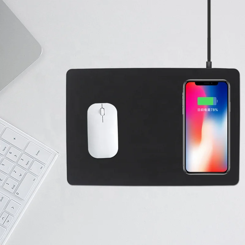 

Big discount hot products 5W qi leather wireless charging mousepad mouse pad