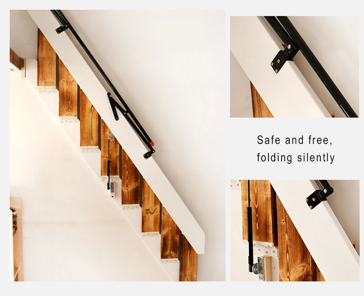 Standard Steel Retractable Automatic Telescopic Attic Ladders/remote