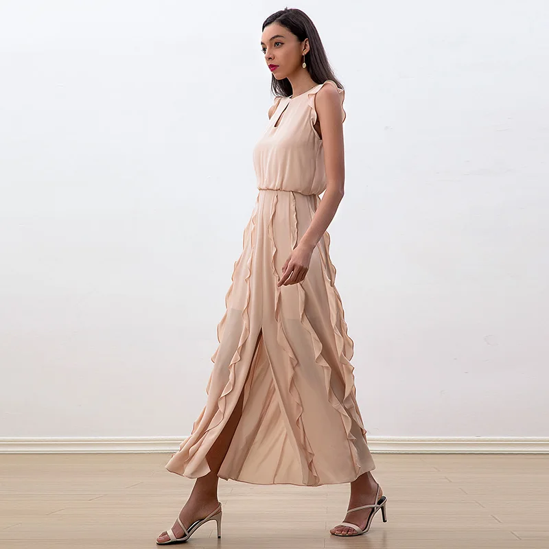 

D229 Summer Fall High Quality Fashion Elegant Midi Long Women Party Evening Dress