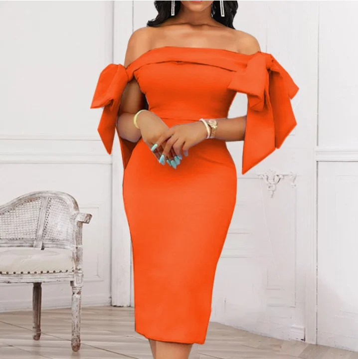 

New Summer Fashion Sexy Backless Bowtie Off Shoulder Women Evening Dress, Purple