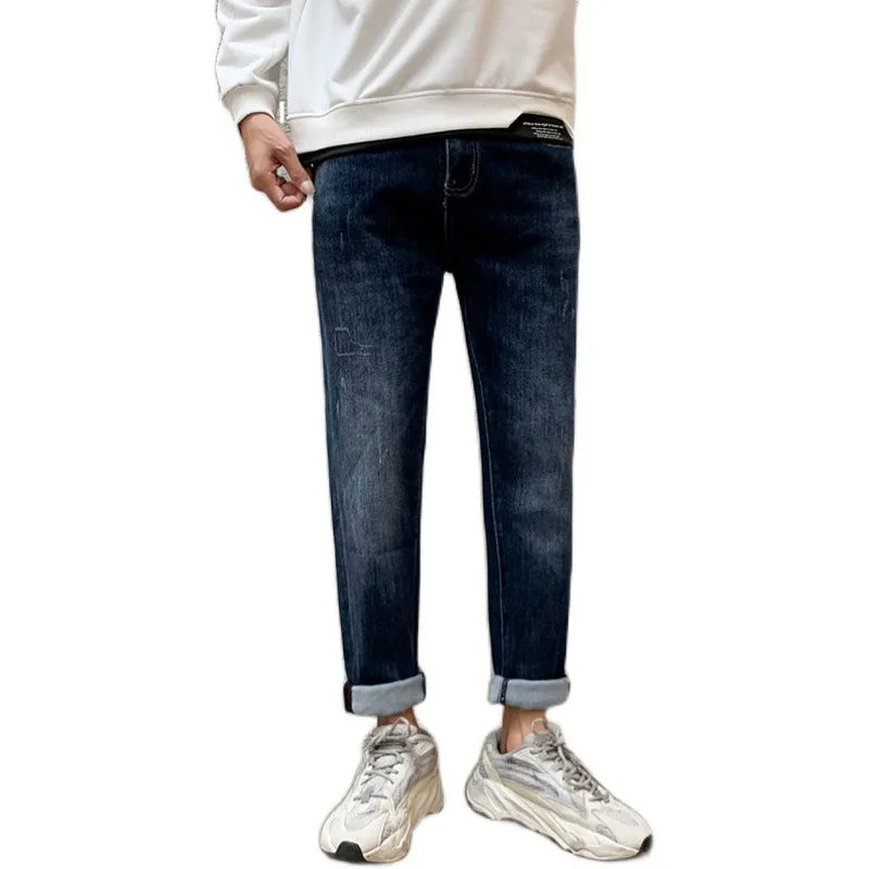 

Support customization 2021 spring new men's jeans men's feet pants Korean style slim pencil pants long pants men