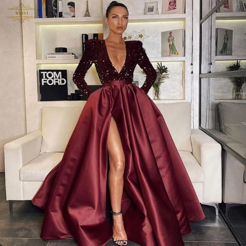 

Summer Wedding dresses Women Elegant white Color deep V Neck Long Dresses beautiful ball gown prom dress, Picture color