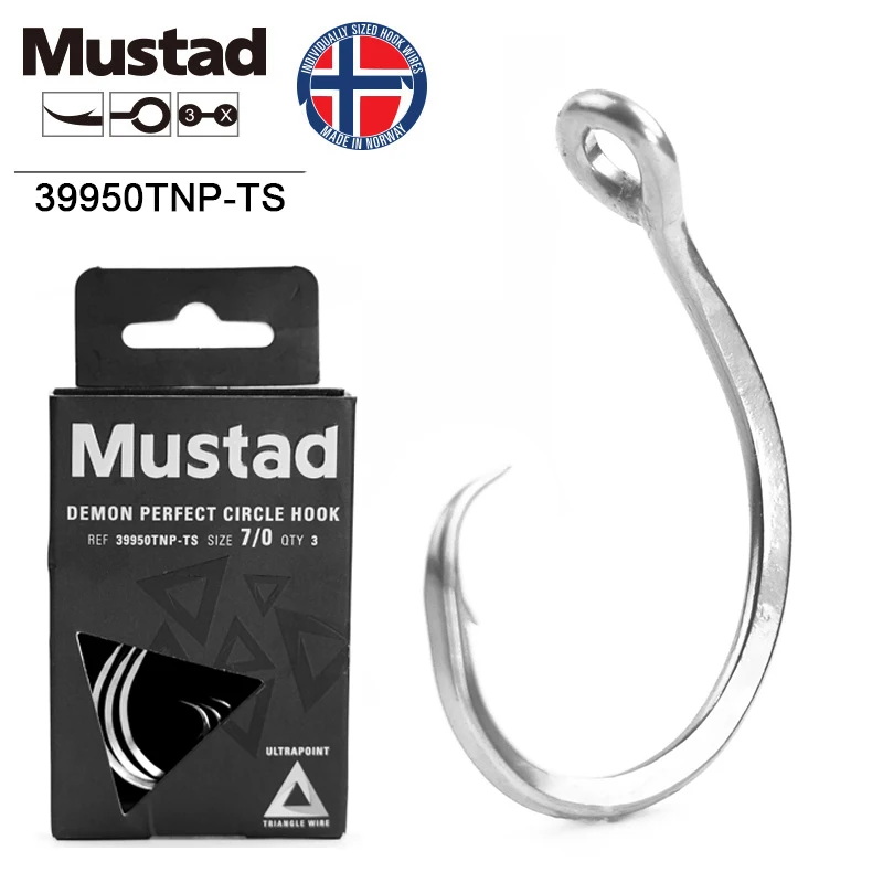 

Mustad 100% Norway Origin Triangle Hook Deep Sea Demon Fish Hook Sea Fishing Trolling Boat Fishing Hook, ,39950TNP