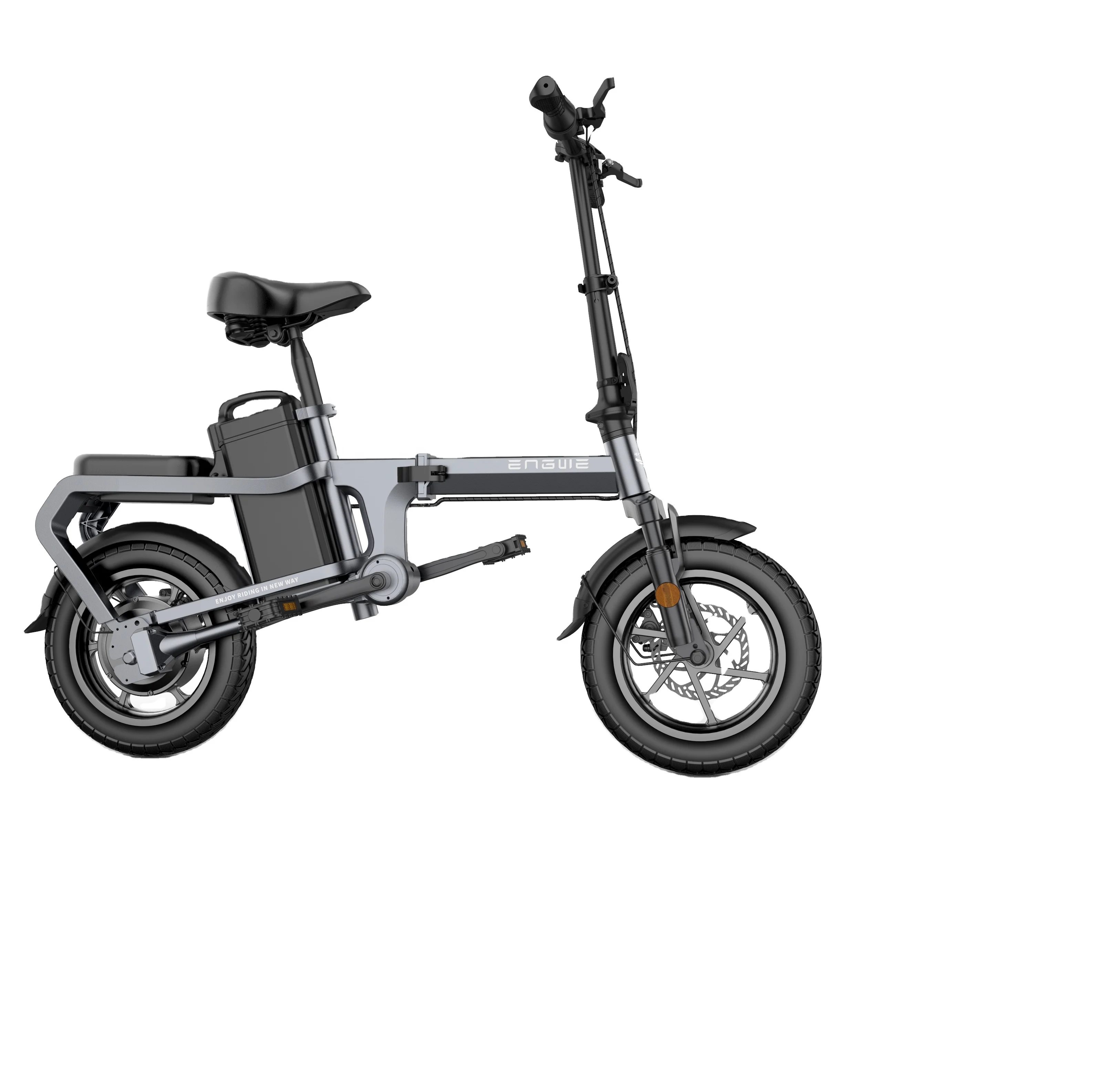 

14inch Folding Electric Bicycle Carbon Steel 48V 350W Motor Electronic disk brake Chainless Poland Warehouse UPS/DPD