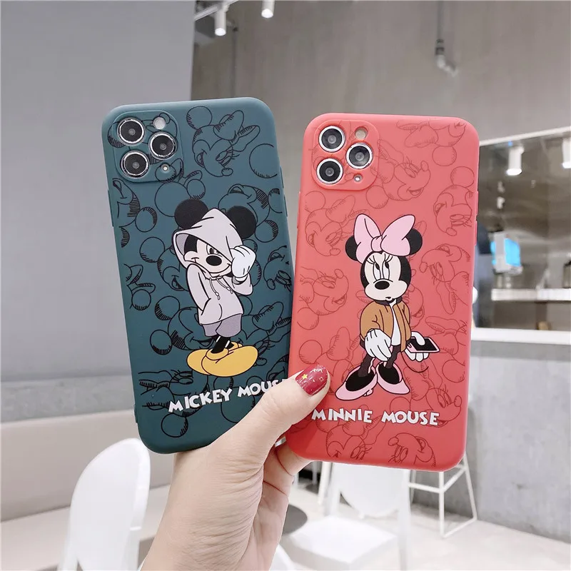 

Fashion Silicone Cases for Iphone 11 12 Pro Max 3D Cartoon Cute Minnie Mickey mouse Design Protective Cover for Iphone X XS XR