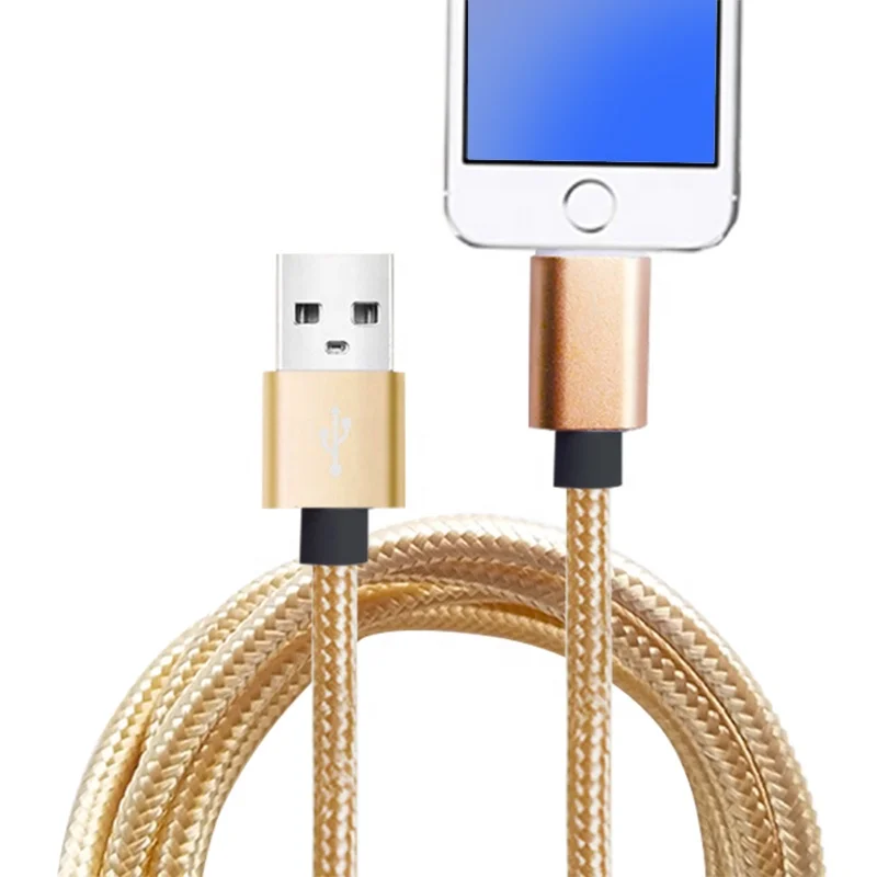 

Wholesale Durable Charge And Sync 2.4A Nylon Braided USB Cable For iPhone
