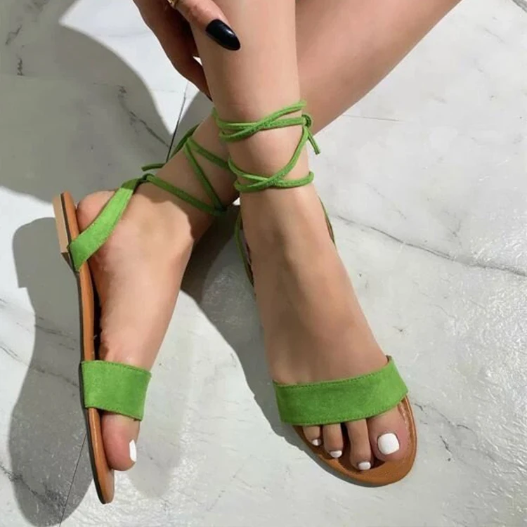

Trendy Ins Hot Slippers Lace-up Flat Shoes Casual Shoes Women's Flat Sandals For Ladies