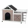 NEW Large wooden dog house construction Dog House with Staircase and Deck