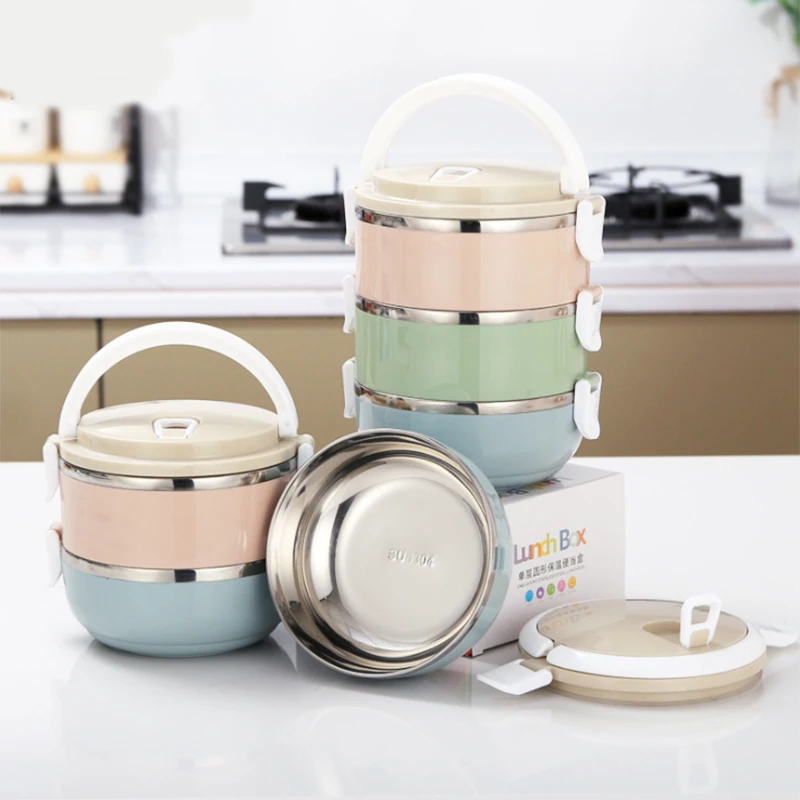 

Multilayer 304 Stainless steell Leak Proof Picnic Lunch Box with Lid Bento Thermal Lunch Box Food Storage Containers Tableware