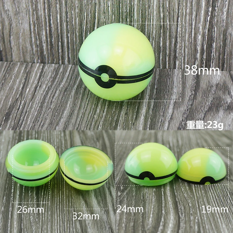 

Glow In the dark Poke Ball 6ml Reusable Silicone Wax Box Dab Silicone Jar Wax Containers, As our photos