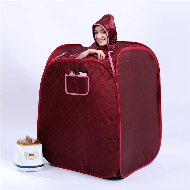 Portable Modern 3.0L 1500W Electric Steam Sauna Room Generator Acrylic Folding Bath Therapy Box Detox Weight Loss Health 304
