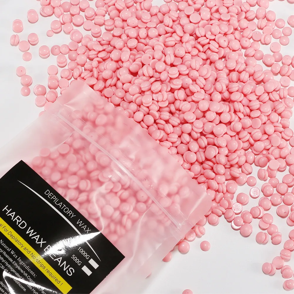 

Wholesale price custom bulk cream organic 500g depilatory hard wax beans, Multi colors