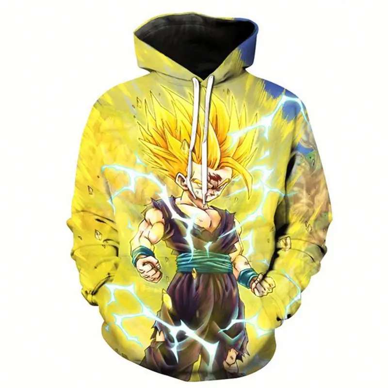 

Goku Custom Hoodie New Men's 3D Digital Printing Anime Sun Wukong Print Hoodies Sports Casual Hoodie, Customized color