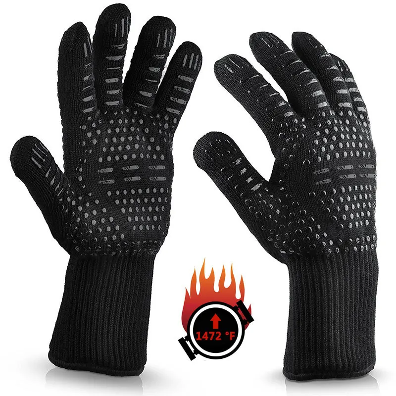 

Customized Aramid Fabric Silicone BBQ Grilling Cooking Glove Aramid Gloves Heat Resistant BBQ Grill Oven Glove, Black ,red, blue ,yellow