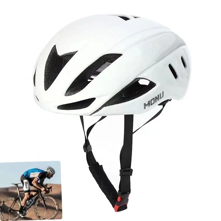 

Monu RTS White 2021 New High Quality Lightweight Road Bicycle Helmet MTB Cycling Helmet with Movable Chin Bar Pad for Adults, Can be customized