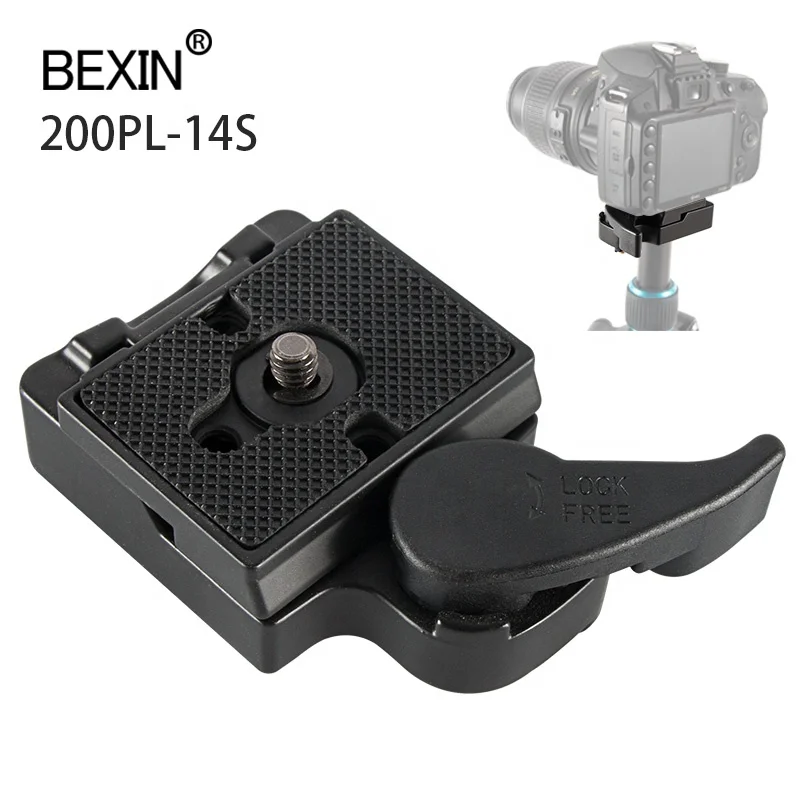 

BEXIN 200PL-14 Aluminum Black Gray Tripod Camera Quick Release Plate clamp base set for SLR Tripod Manfrotto Ball Head Tripod