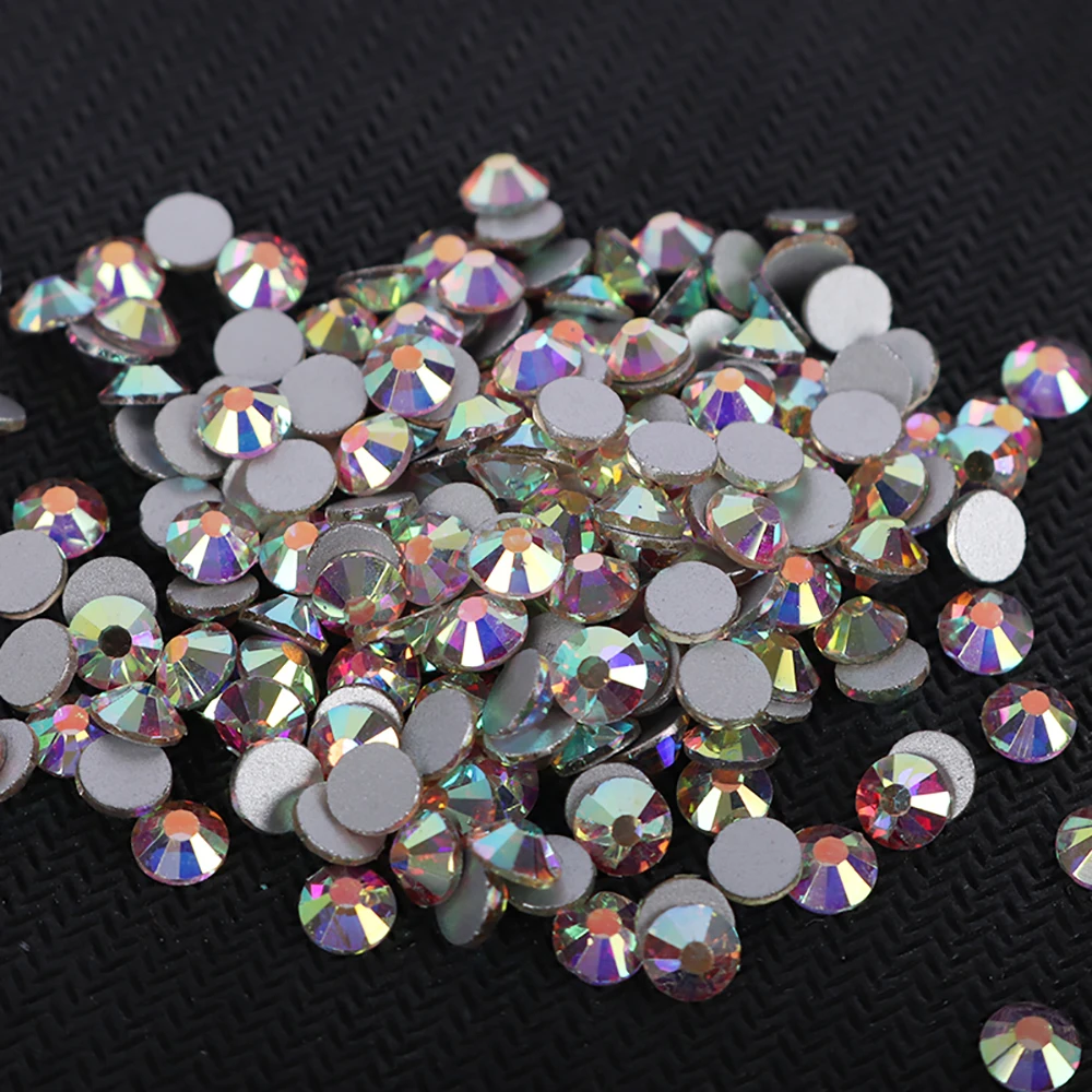 

144/288/1440pcs SS3-SS40 AB Color Rhinestones Glue On FlatBack Crystal DIY Nail Art Decor Sewing Fabric Garment Stones G0222, Rainbow