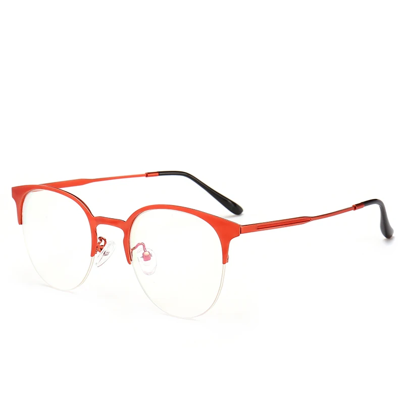 

2021 Metal Half Rim Custom Cat Eye Glass Frames Male Frame Glasses for Optical