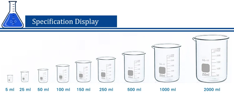 chemistry beaker laboratory glass beaker glass 250 ml glass beaker 2000 ml capacity