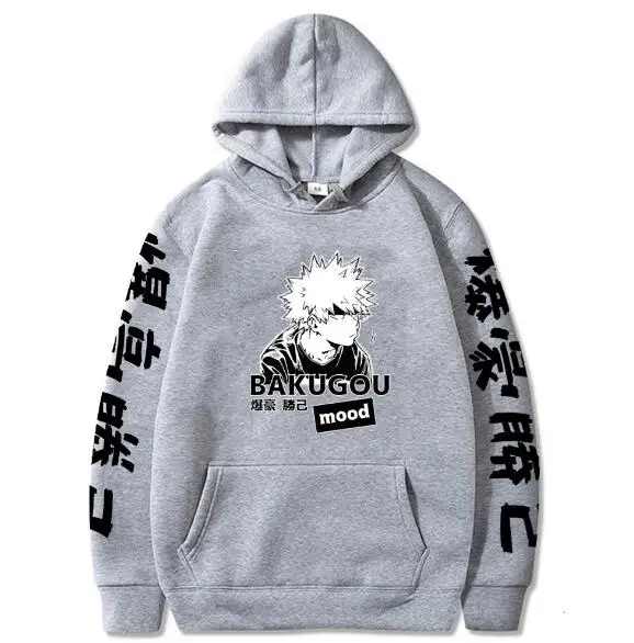 

ecowalson My Hero Academia Katsuki Bakugo Hoodies Sweatshirt Unisex Clothes Men Women Moleton