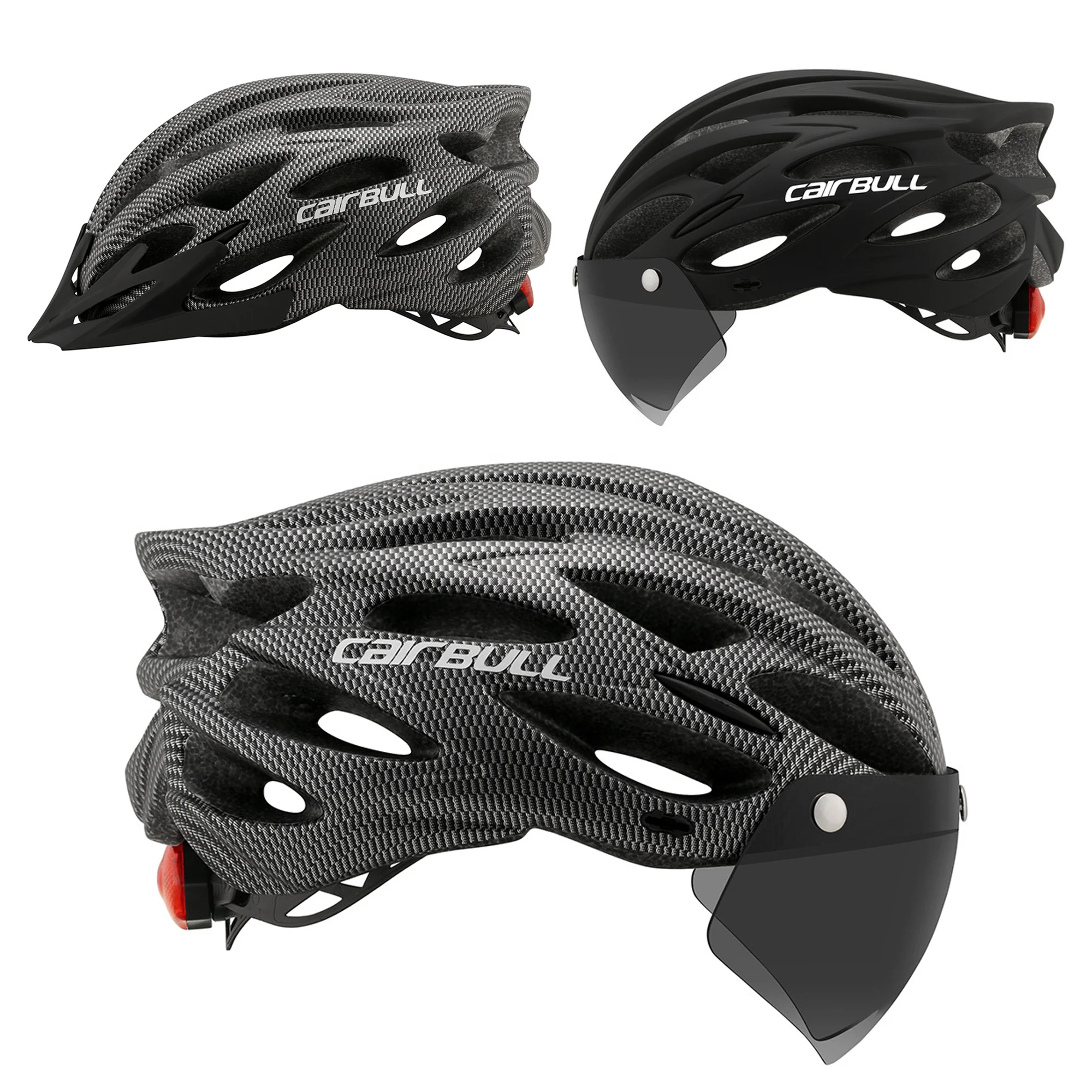 

Cycling Helmet With Removable Visor Bike Taillight Intergrally-molded Mountain Road Helmets