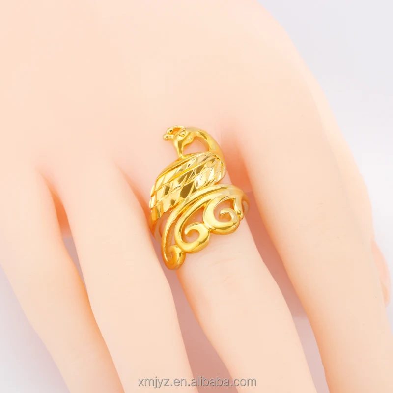 

Live Source Of Fashion Personality Open Peacock Ring Female Brass Gold-Plated Japanese And Korean Adjustable