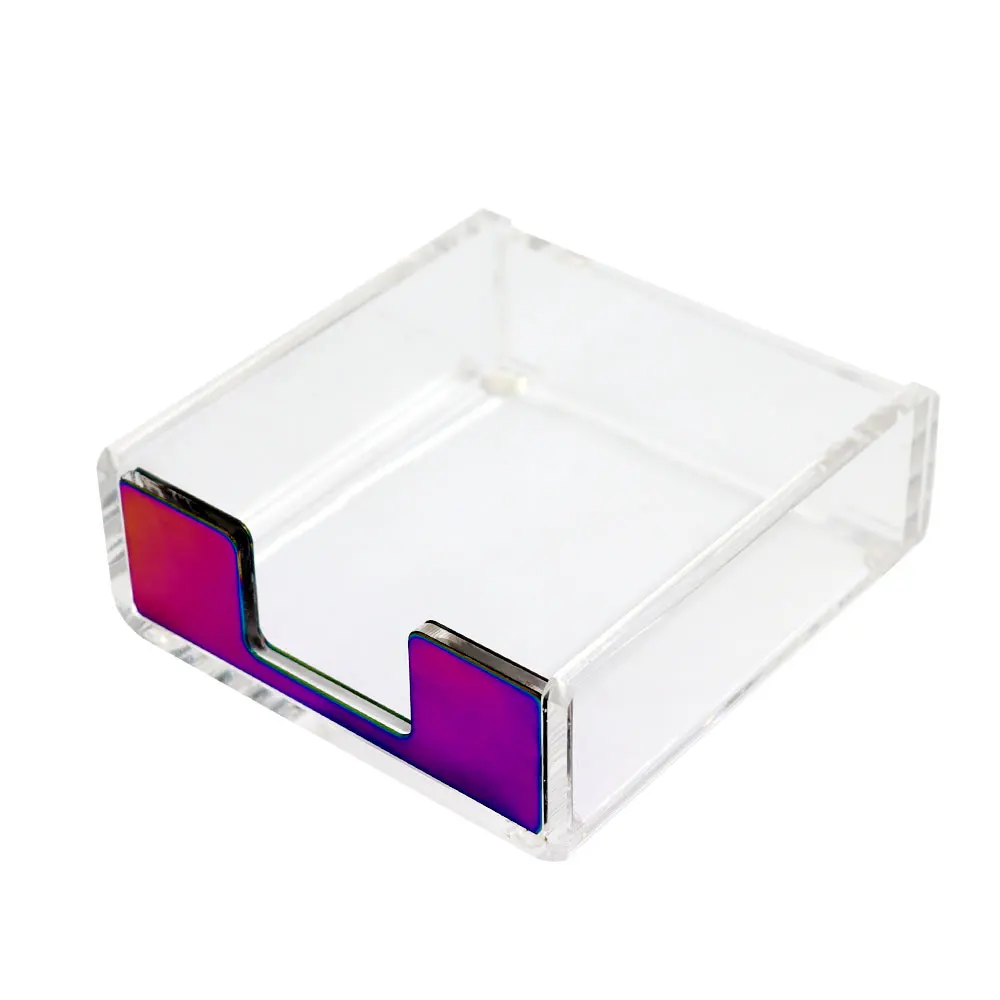 
Office table stationery paper sticky note pad holder Acrylic Card Holder colorful 
