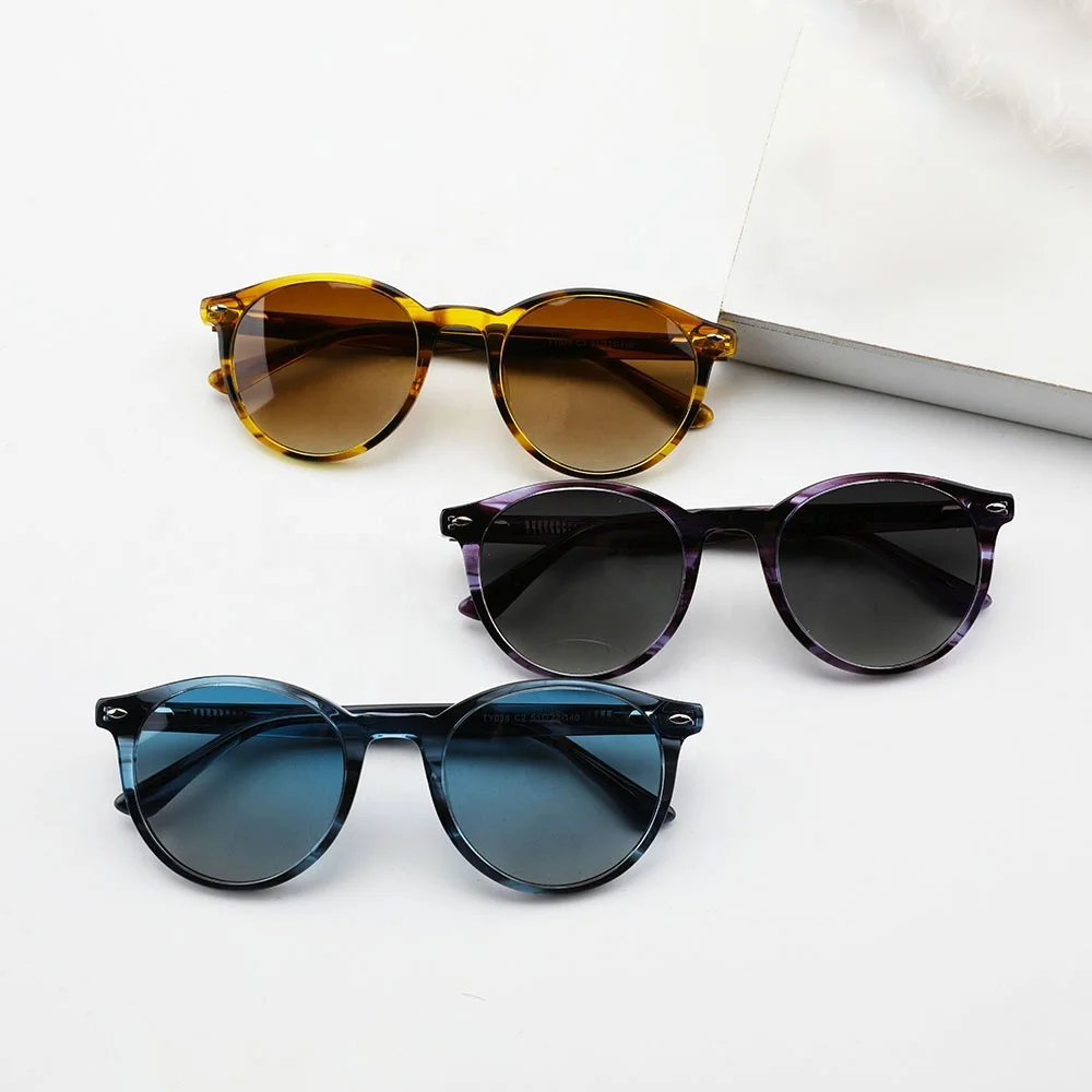 

TY038 High quality custom logo multiple colour unisex round fashion brand polarized acetate sunglasses frame