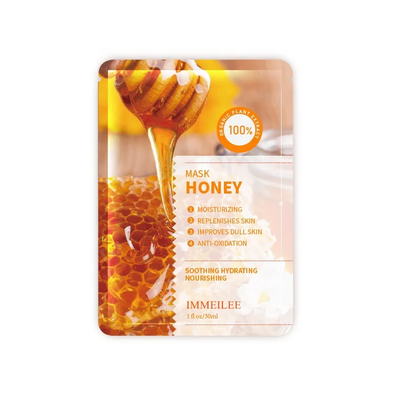 

private label vegan organic honey moisturizing hydrating brightening skin care cosmetic facial sheet beauty mask