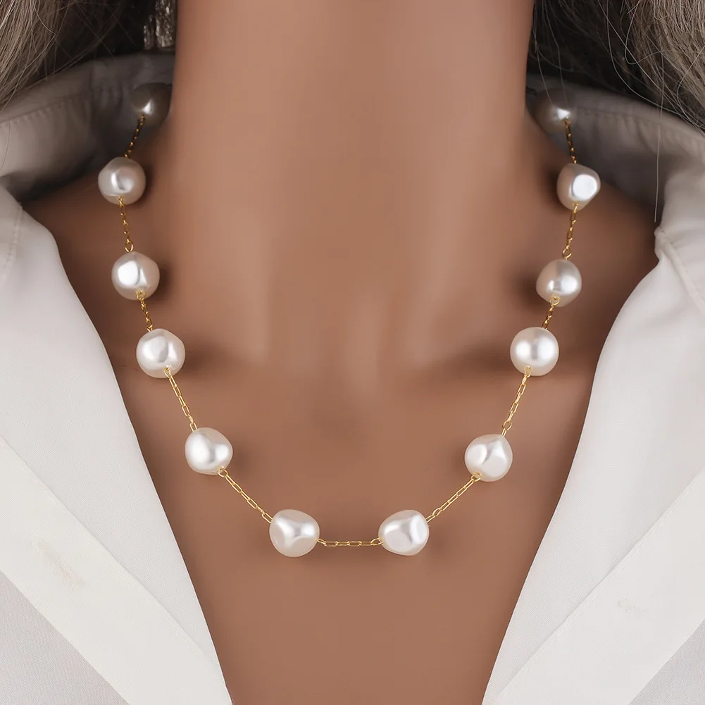 

Wholesale Elegant Pearls Necklaces For Women Jewelry Clavicle Chains Necklace Fashion Y2K Jewelry Gift Chain Necklace