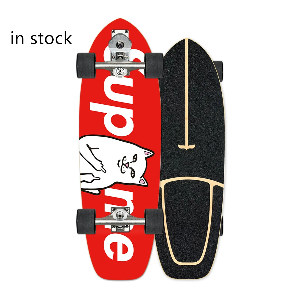

S7 8 Ply Canadian Northeast Maple Land Surf Skateboard 1 Ply Bamboo 32 Inch Swing Cruiser Surfing Skateboard for Adult
