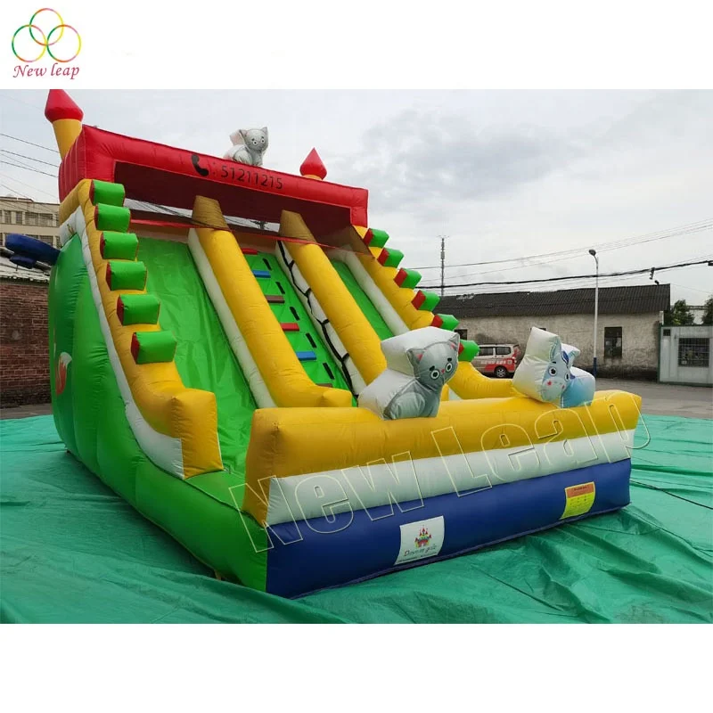 

18' double lane slide inflatable dry slide for kids