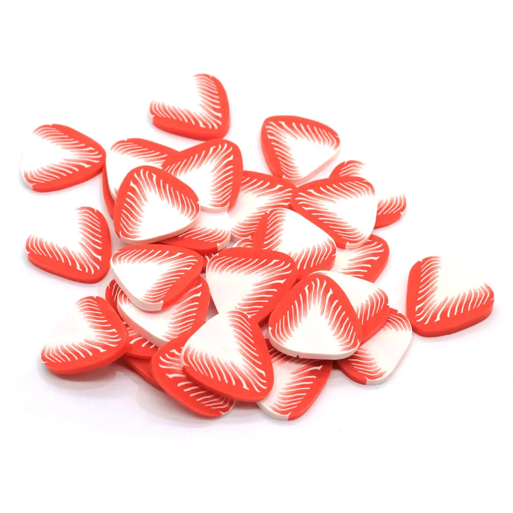 20mm Soft  Large Strawberry Shaped  Sprinkles Polymer Clay Nail Art Slice Fashion DIY Cute Clay Scrapbook Decoration