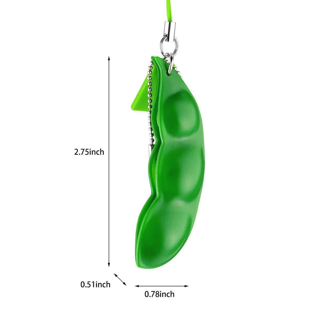 Details about   Cute Squishy Peas In A Pod Edamame Keychain Kawaii Beans Fidget Mini Toy 2021. 