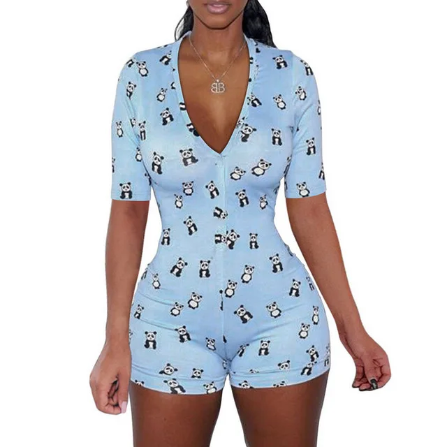 

LEVEL Women's short sleeve pajamas Summer character jumpsuit Character pajama girl, Multi colors