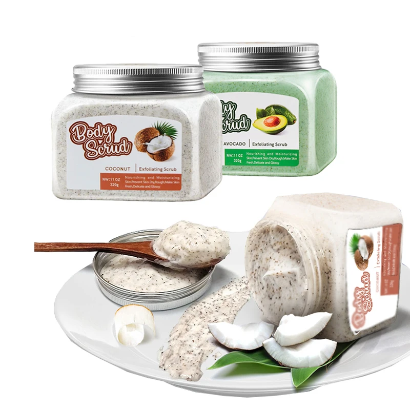 

Sugar Scrub Spa Custom Private Label Natural Organic Moisturizing Whitening Avocado Coconut Milk Exfoliating Body Scrub Cream