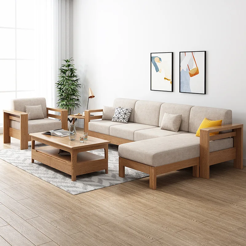 product-BoomDear Wood-Loveseat Wooden 3 Seater Modern Designs Corner L Shaped Sets Arms Living Room 