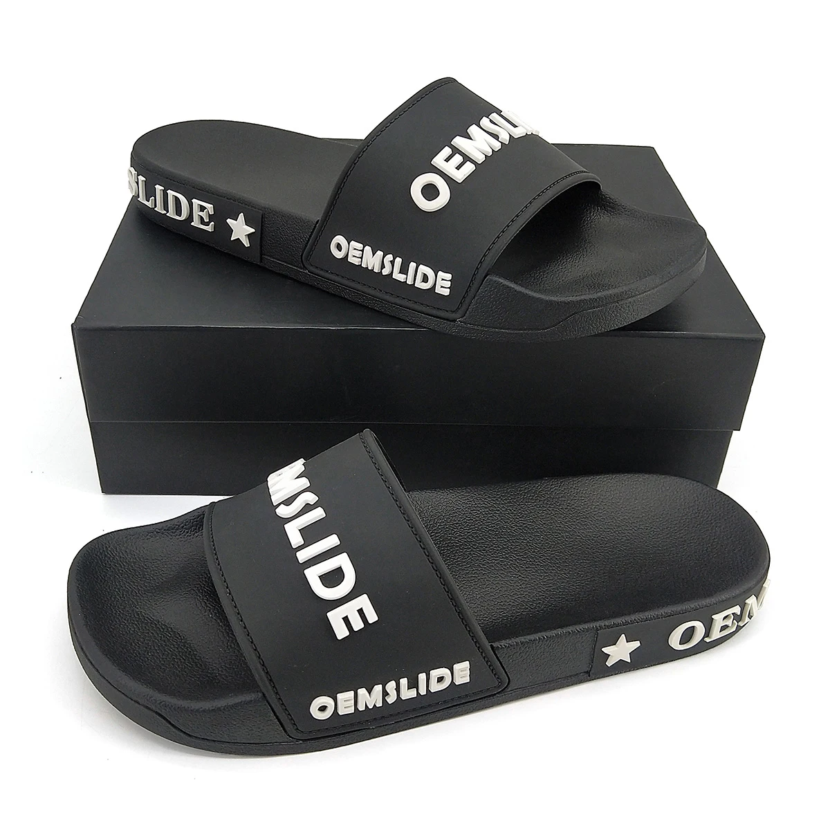 Chausson Low MOQ Custom Print Logo Double Material Slide Sandals with Cushioning for Men Summer/Winter Use