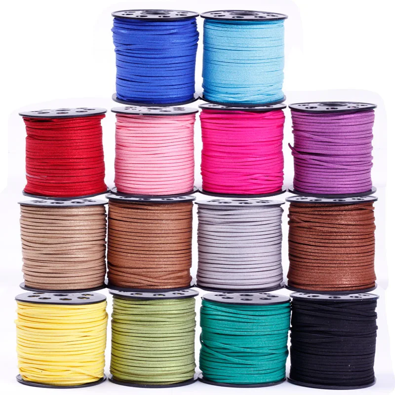 Wholesale 2.6mm Faux Suede leather cord with Glitter Powder for DIY bracelet jewelry