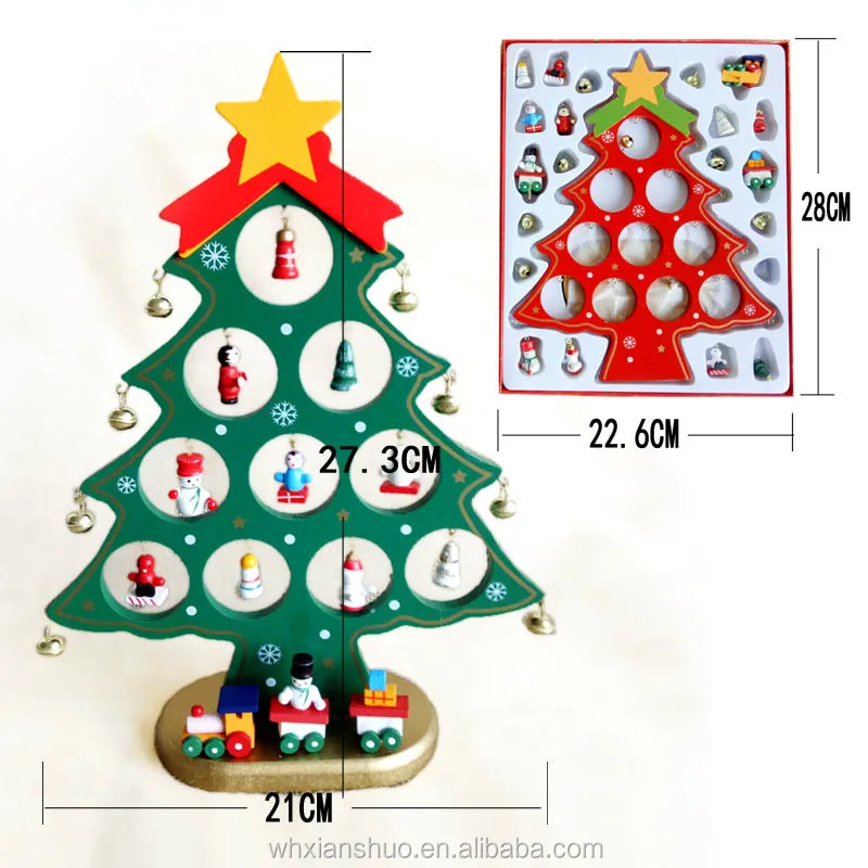 Kids Christmas Gifts Diy Educational Toy Wooden Christmas Tree
