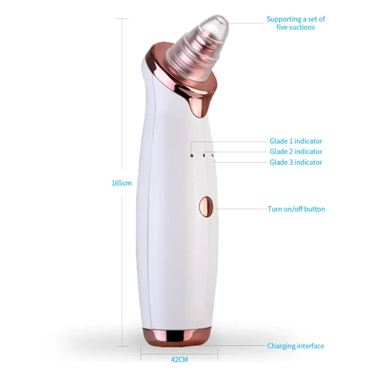

Nose Cleaner Vacuum Suction Extractor Kit Blackhead Remover Instrument, Ivory white/rose gold