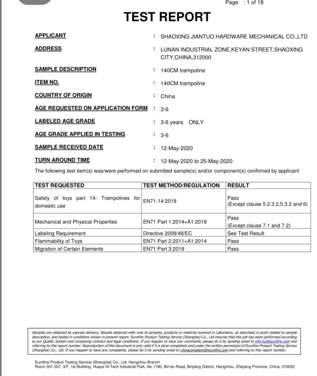 
JianTuo 55inch Popular Indoor 140cm Trampoline Kids Mini Trampoline 